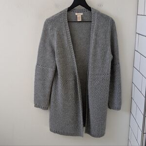 Sundance Women's Grey Mohair Wool Blend Open Front Boho Cardigan Medium